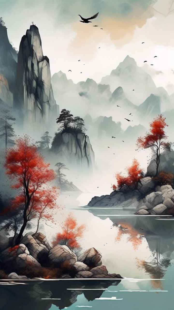 山水画国风背景 36