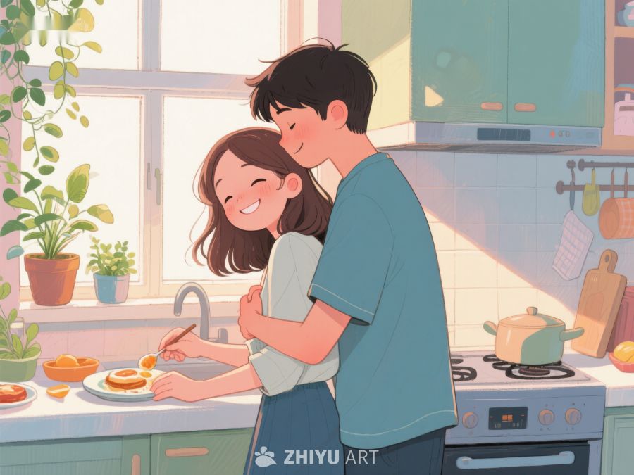 厨房温馨时刻：情侣共度美好时光 30