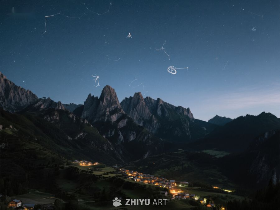 夜幕下的山谷与星空 511