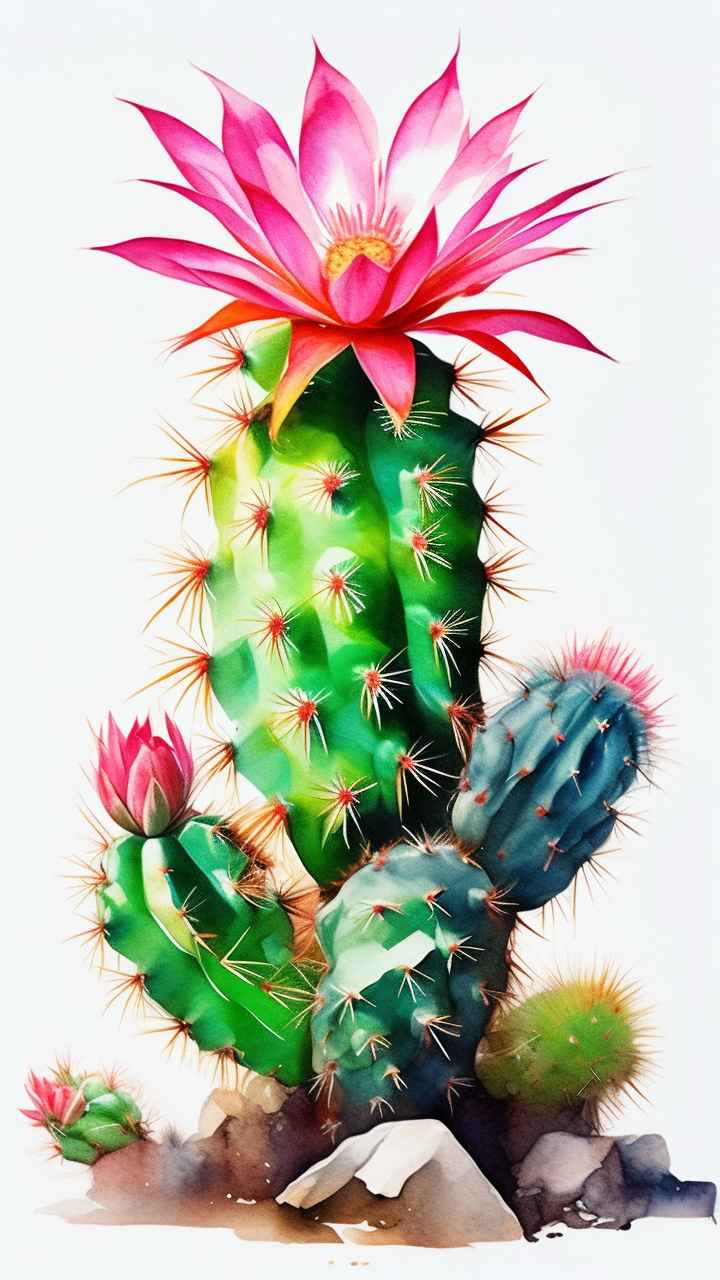 仙人掌自然植物插画 44