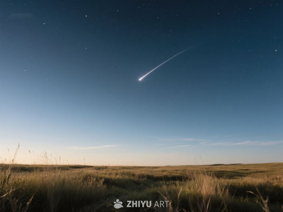 夜空流星划过草原 256