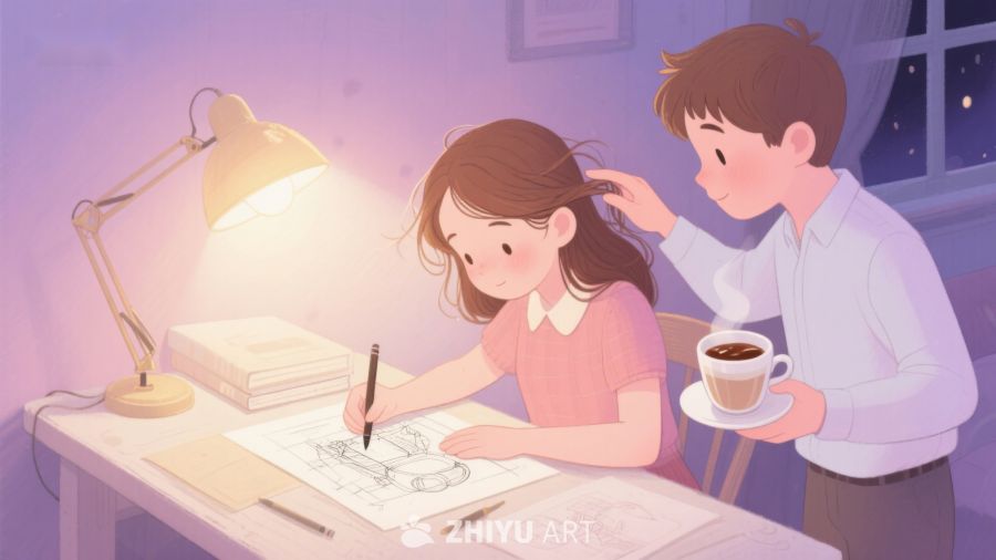 温馨夜晚，共度创作时光 498