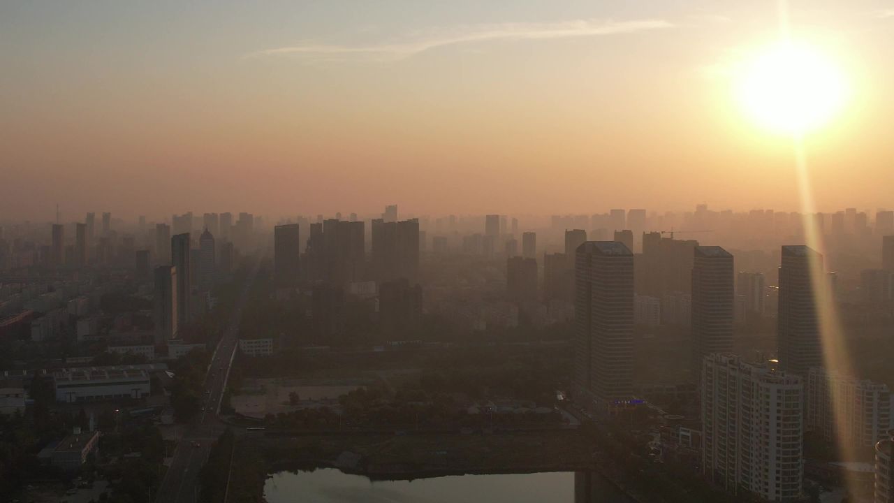 山东日照城市风光航拍 