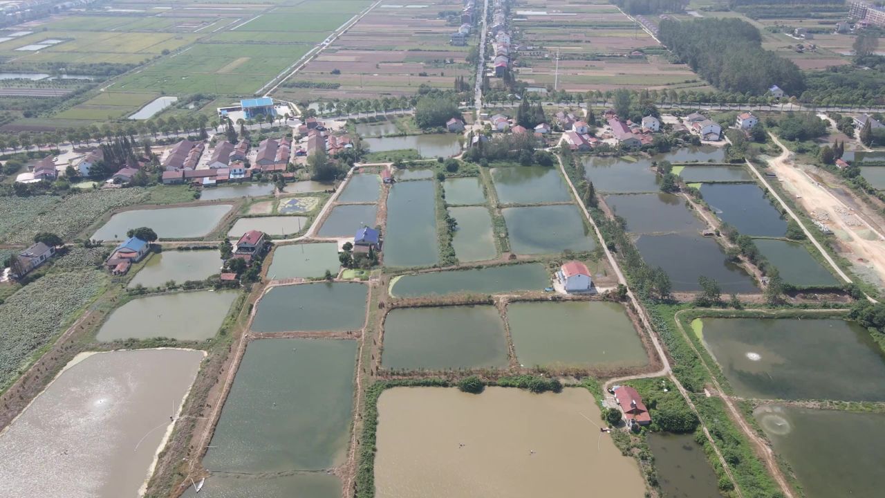 美丽乡村田园山川航拍 