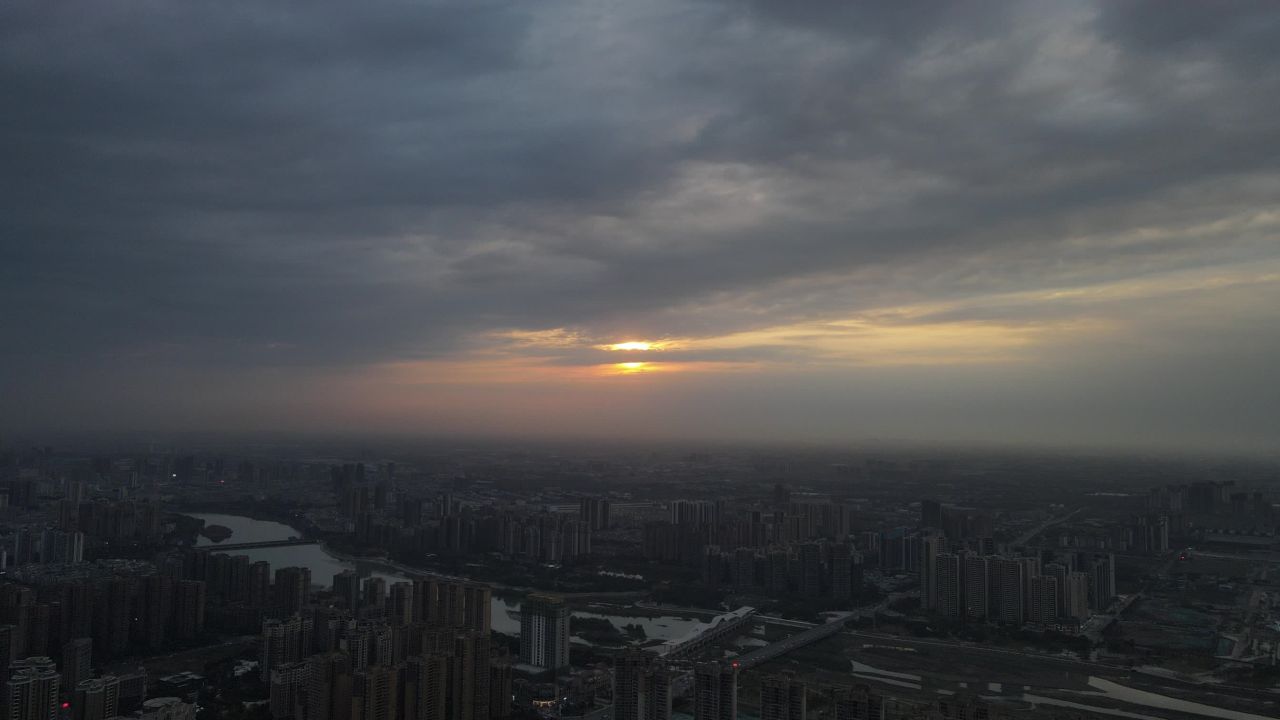航拍德阳夕阳落日 15
