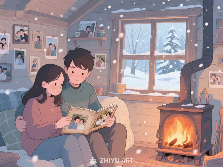 冬日暖炉旁的温馨阅读时光 124