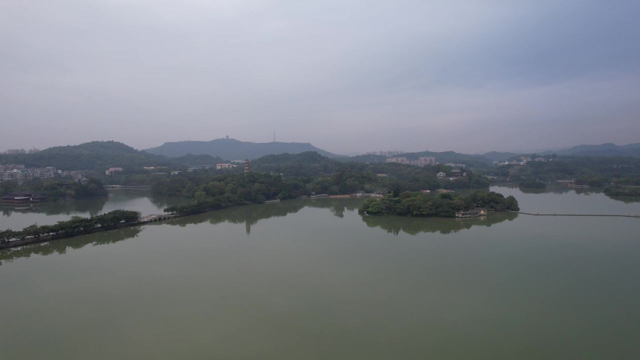 广东惠州西湖景区风景航拍 