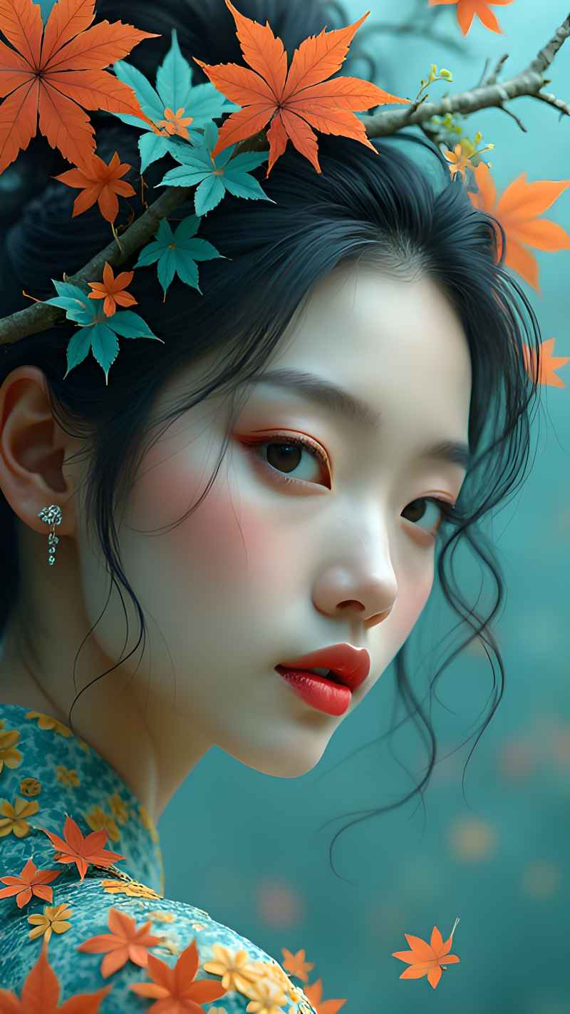 森林系列五颜六色古风艺术美女 55