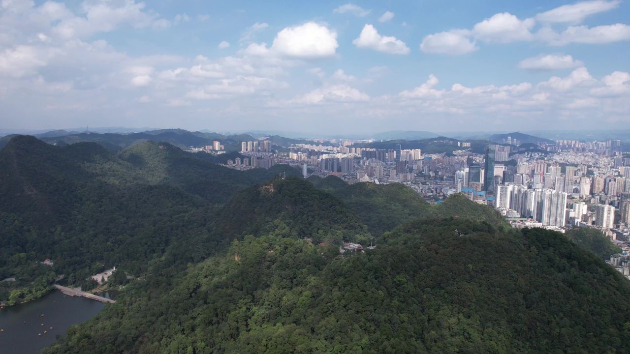 贵州贵阳城市风光航拍