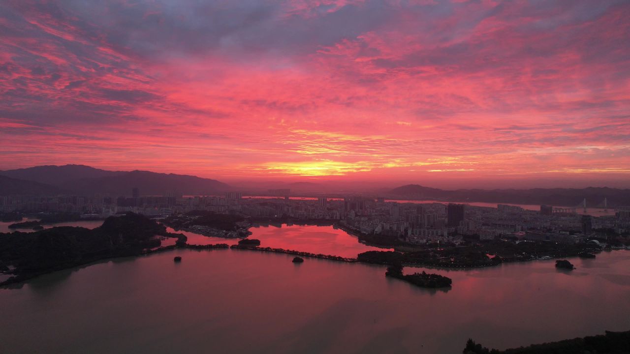 广东肇庆城市风光旅游景区航拍 