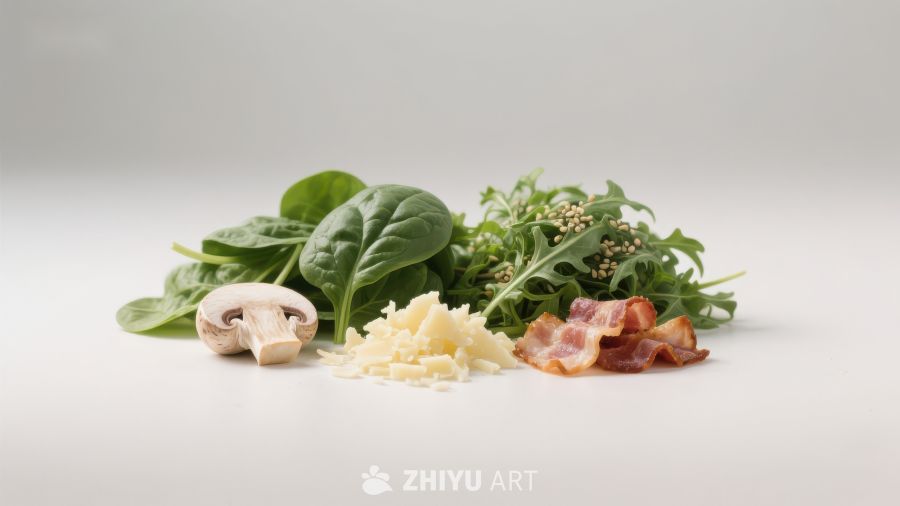 新鲜蔬菜与配料组合