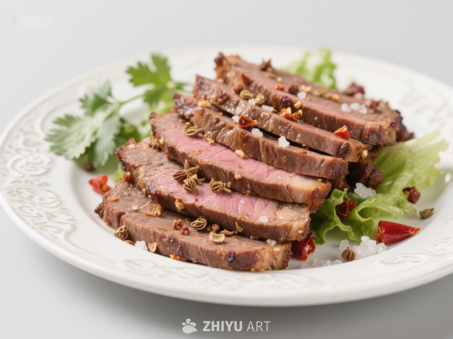 香辣牛肉片配蔬菜