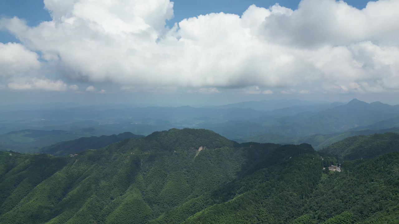 祖国大好河山壮丽山河蓝天白云航拍 