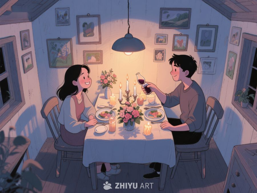 温馨晚餐，举杯共庆 832