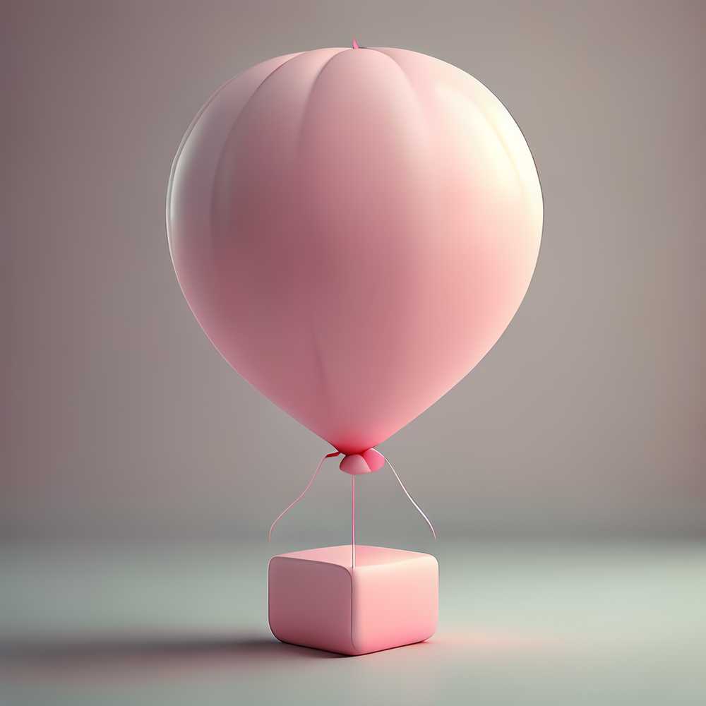 3D粉红色气球唯美