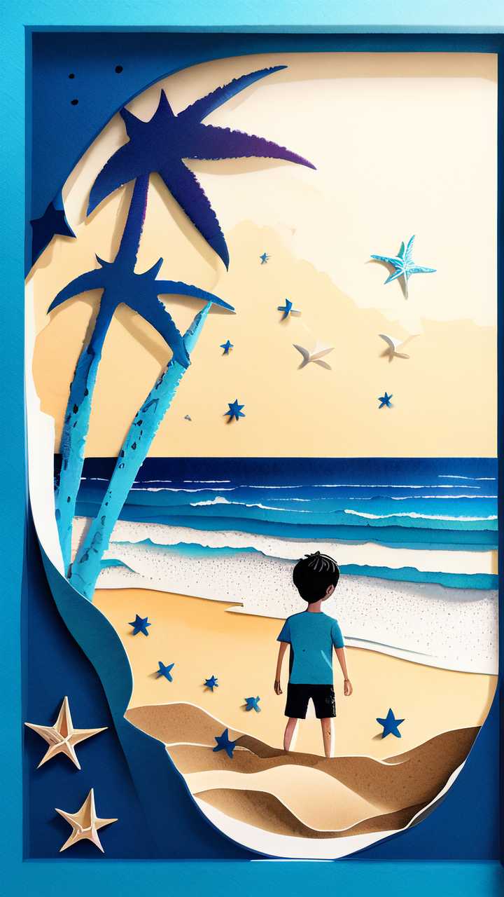 剪纸海报小暑插画海报