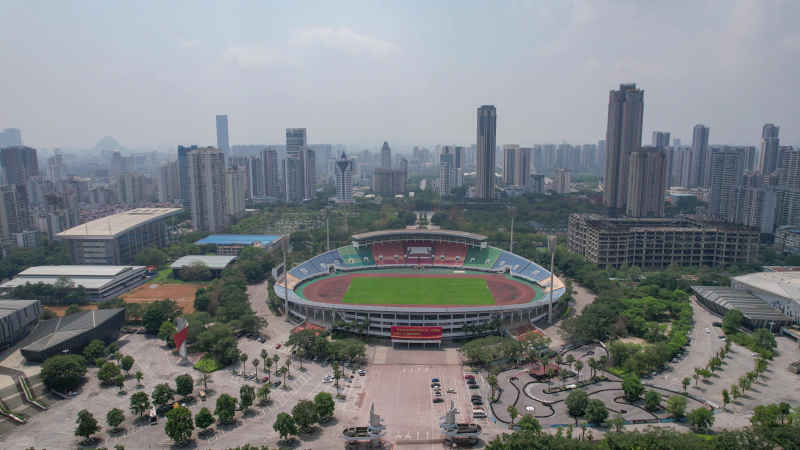广西柳州体育中心航拍
