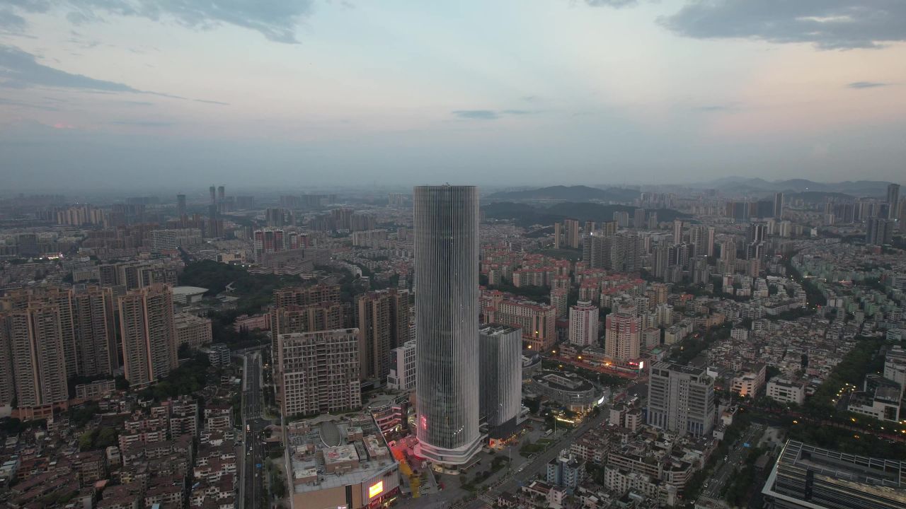 广东中山城市风光航拍 