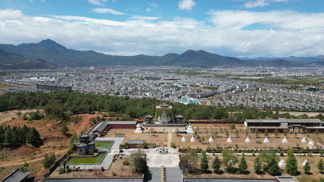  航拍云南丽江金塔景区4A景区