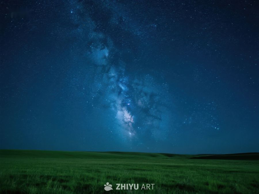 夜空银河与草原 450