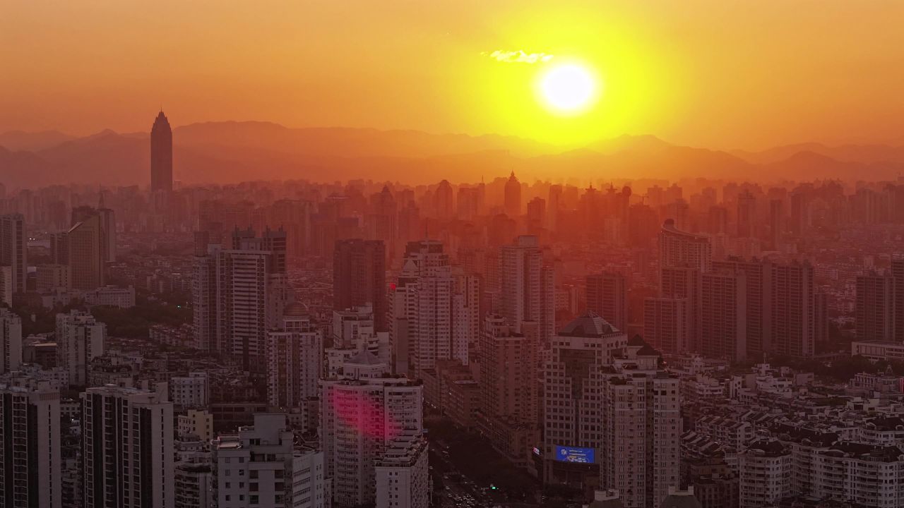 温州城市日落延时