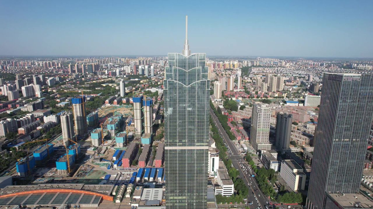 河北保定城市风光航拍