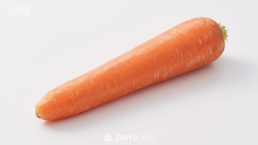 一根橙色胡萝卜特写