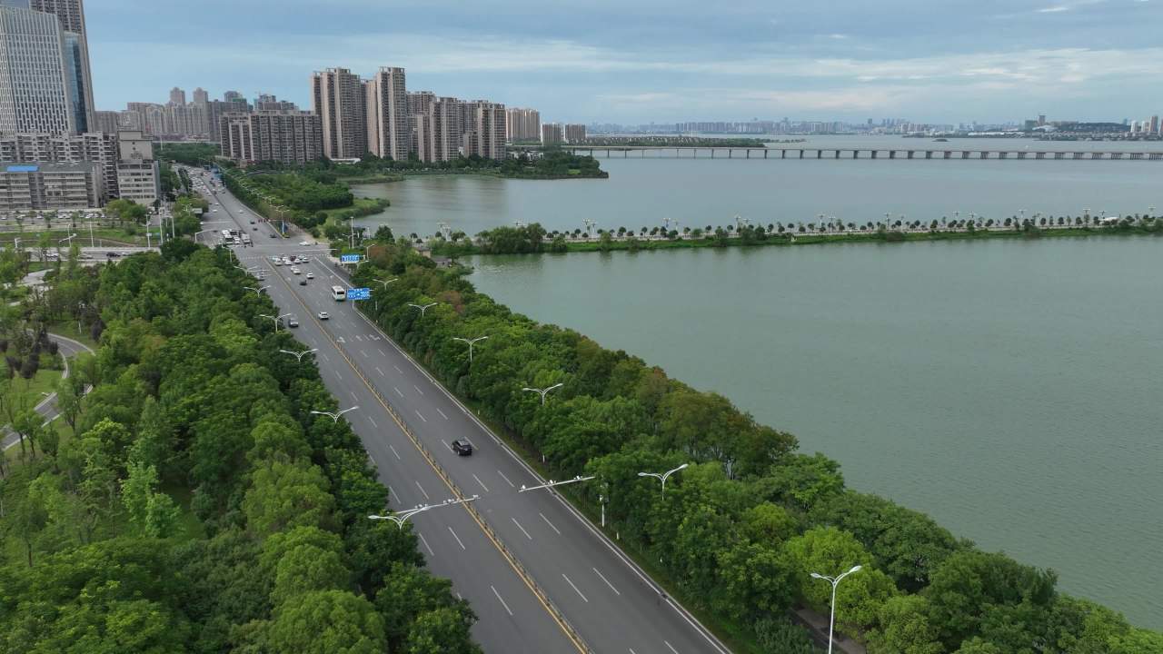 航拍武汉江夏区
