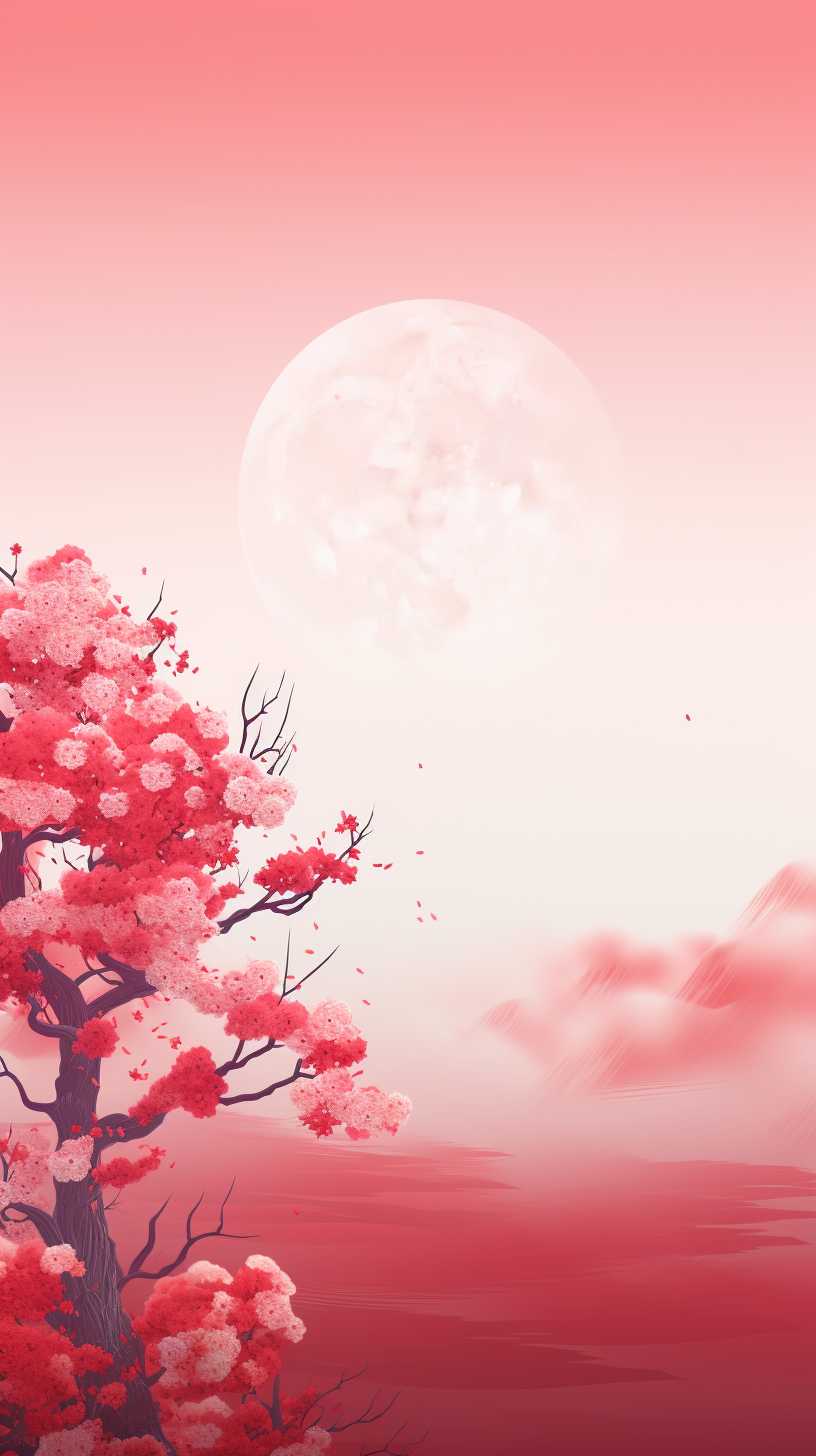红色背景艺术图
