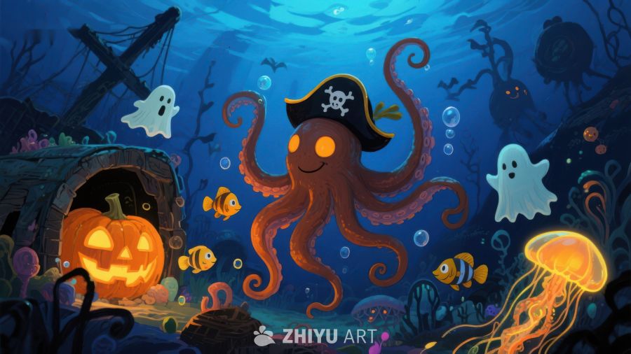 海底万圣节：海盗章鱼与幽灵