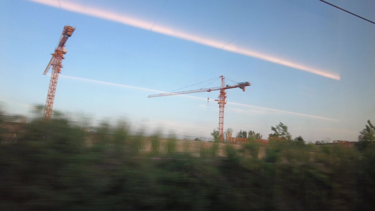 沿途火车窗外风景旅途风光实拍  