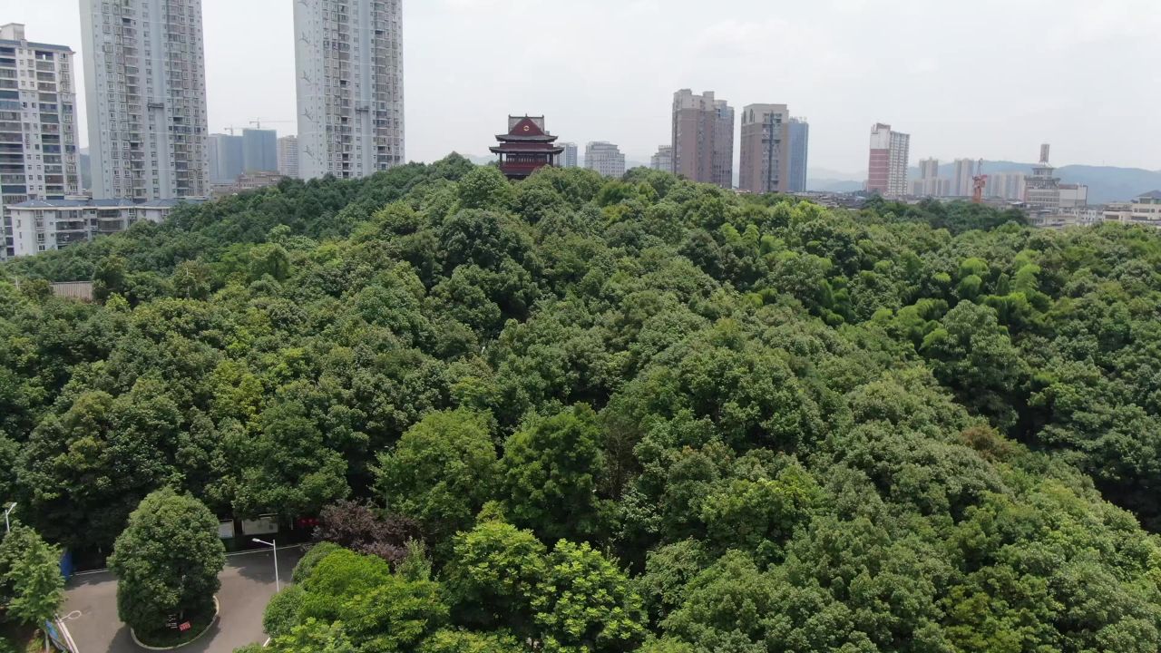 湖南怀化舞阳公园航拍 