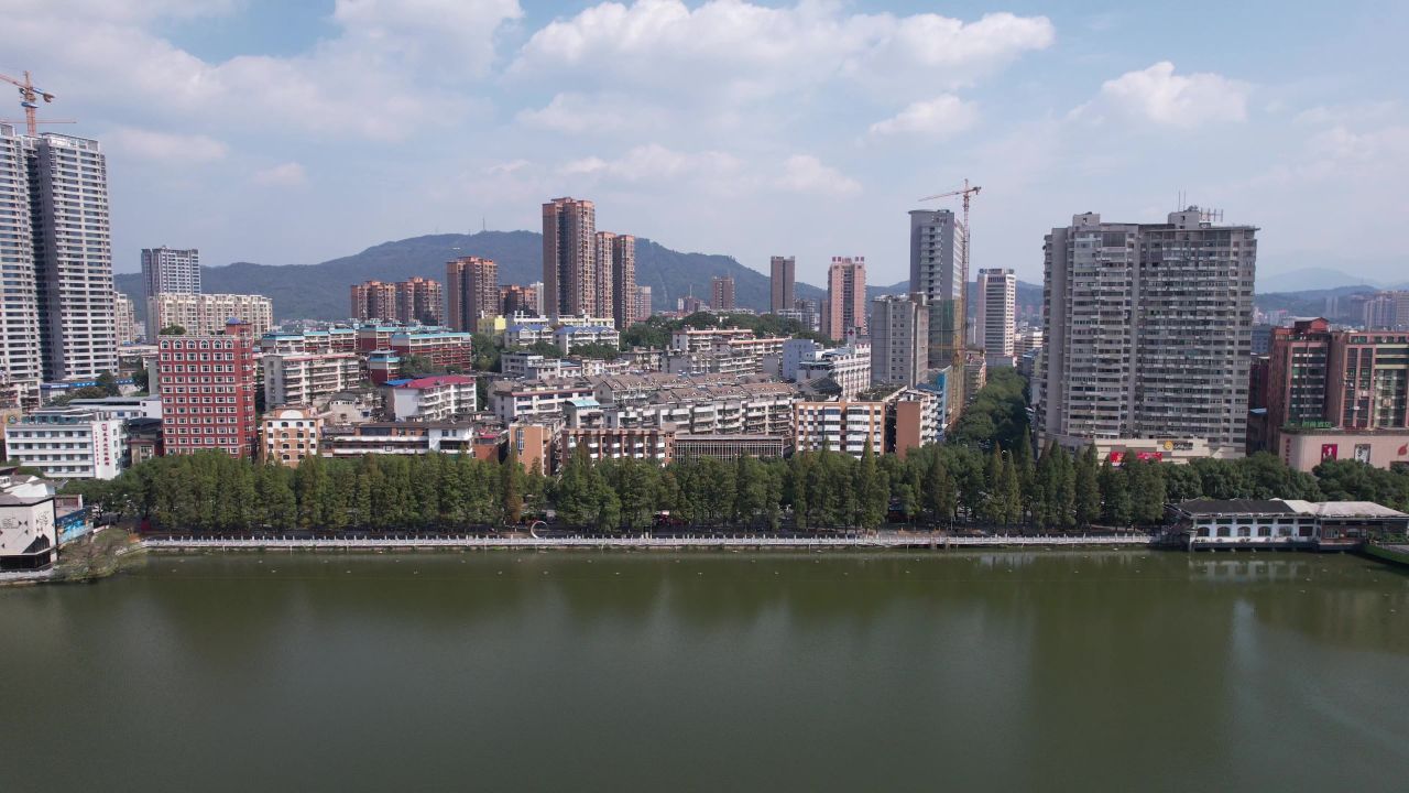 湖南郴州城市建设地标建筑航拍 
