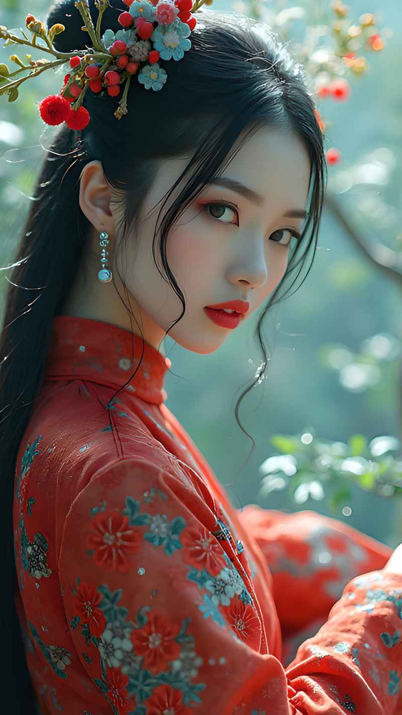 红色女子户外拍摄系列高清艺术视觉 48