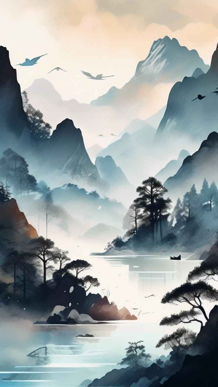 山水画国风背景 30