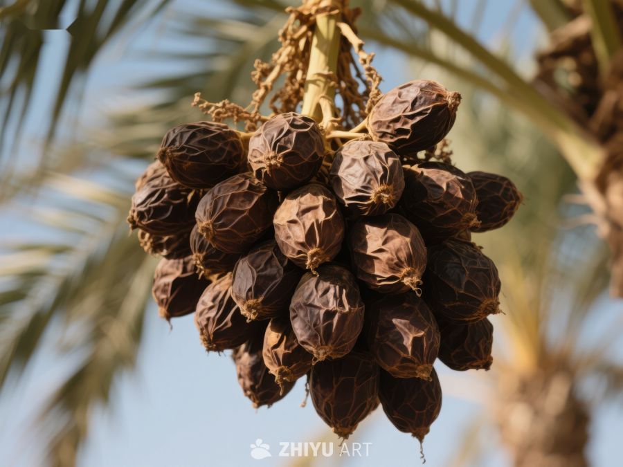 棕榈树上的成熟椰枣 828