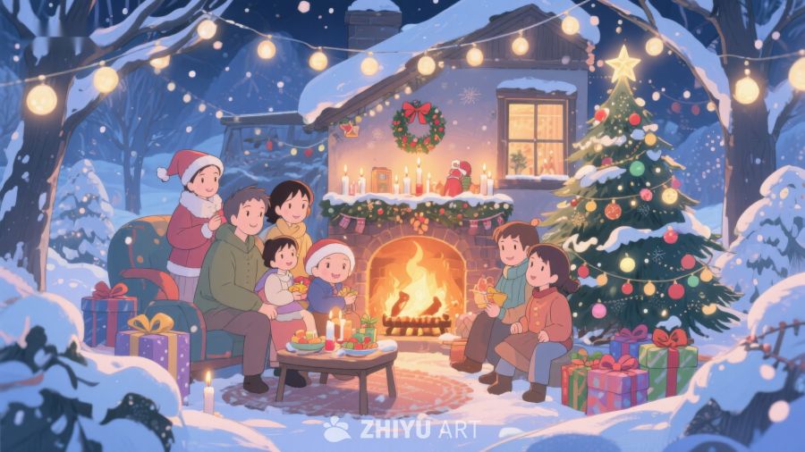 冬夜温馨家庭圣诞聚会 74