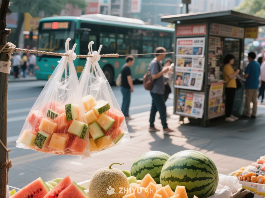 街头水果摊与行人 311