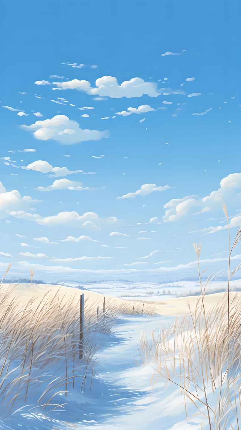 冬季唯美雪景创业插画 113