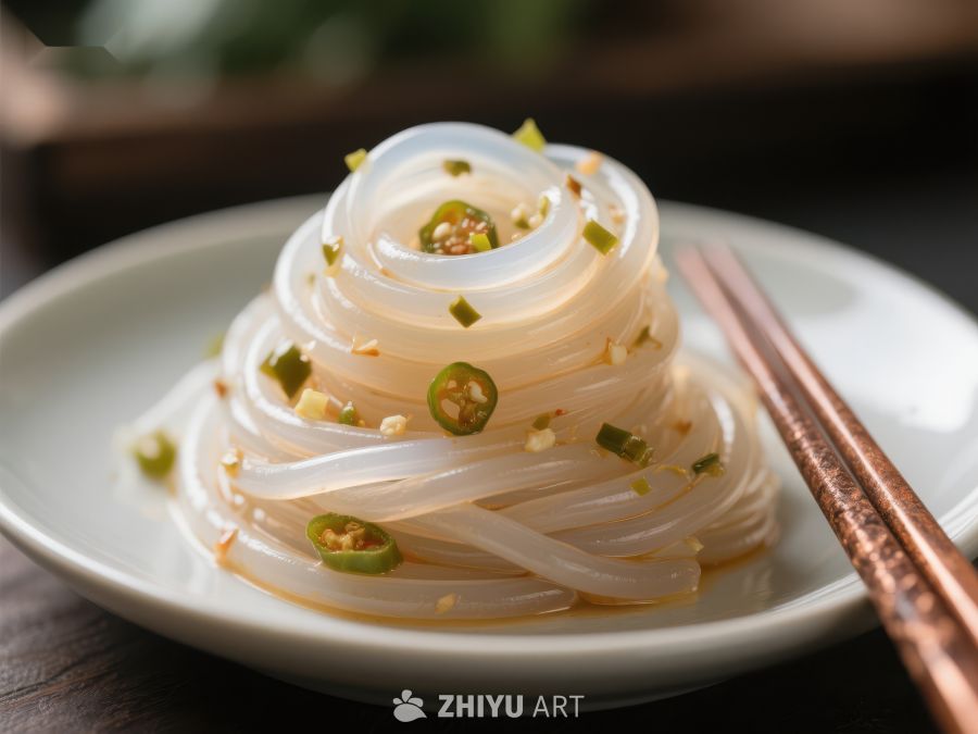 透明凉粉配青椒点缀 1472