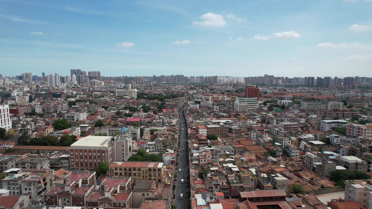 福建泉州城市风光航拍 