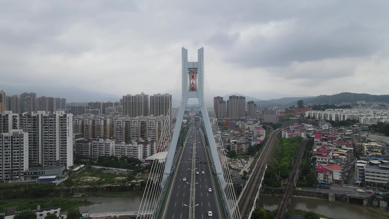 福建 龙岩大桥 交通 航拍