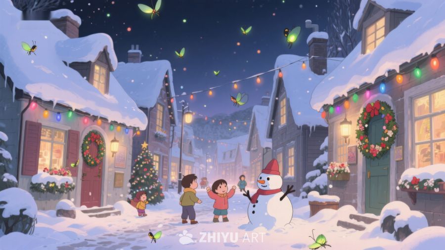 冬夜雪景中的欢乐时光 109