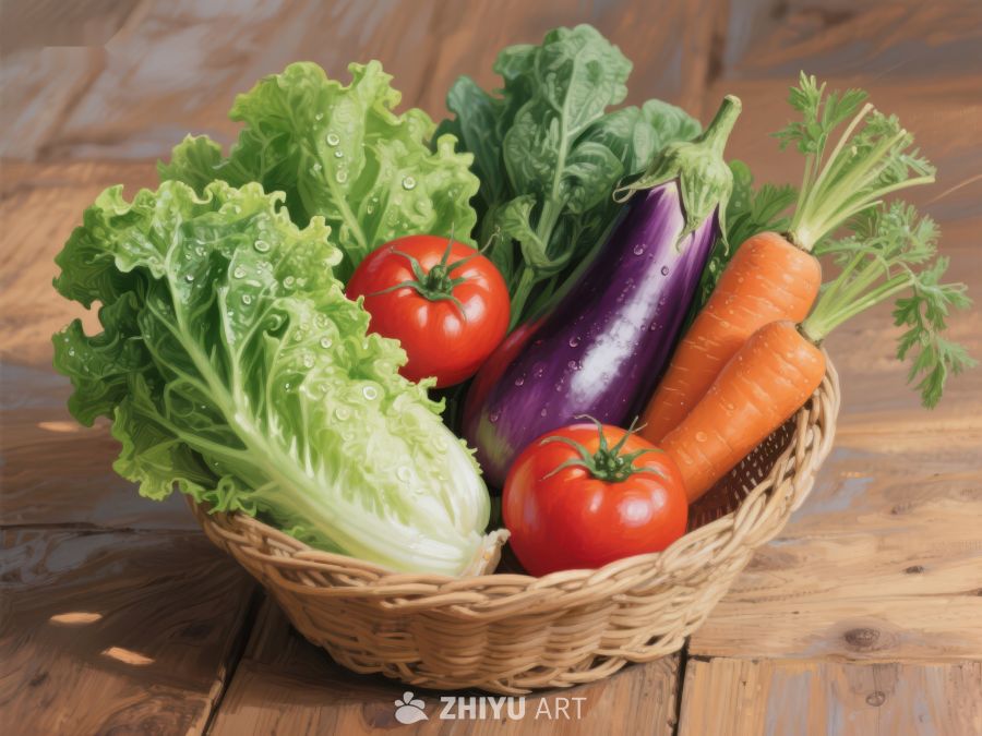 新鲜蔬菜篮子特写 669