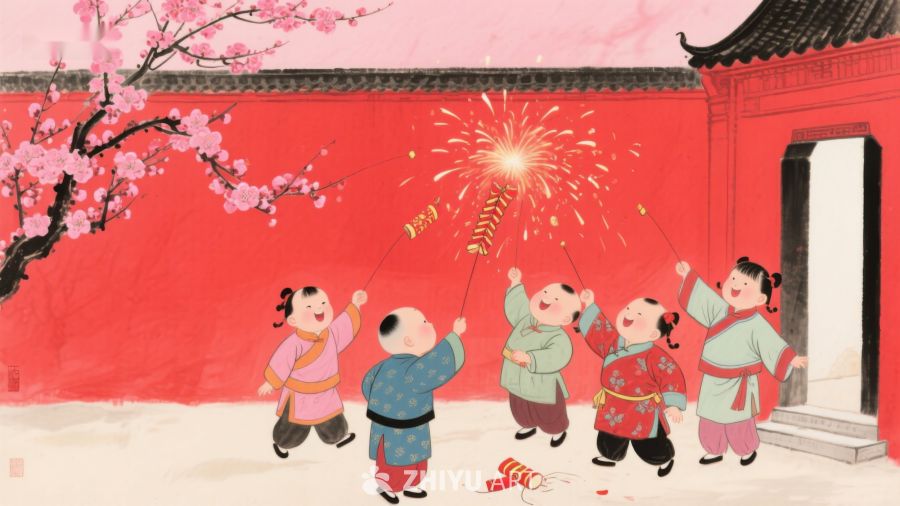 孩童燃放鞭炮，欢庆节日 275
