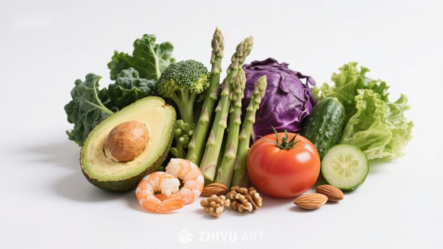 新鲜蔬果与坚果海鲜组合