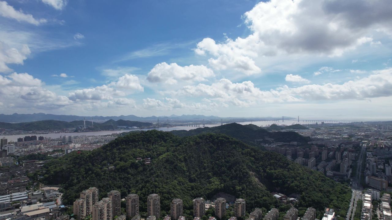 浙江台州城市风光地标建筑航拍 