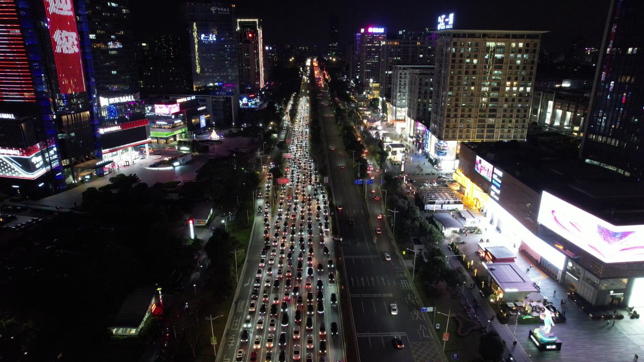 城市夜景灯光交通