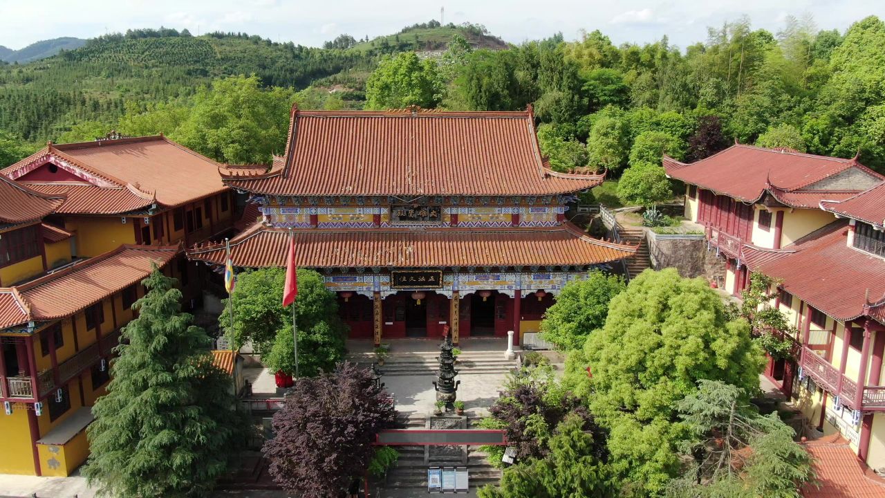 湖南新晃侗族自治县城市风光旅游景区航拍 