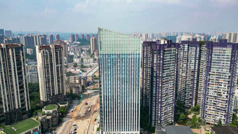 航拍湖北宜昌 城市风光  
